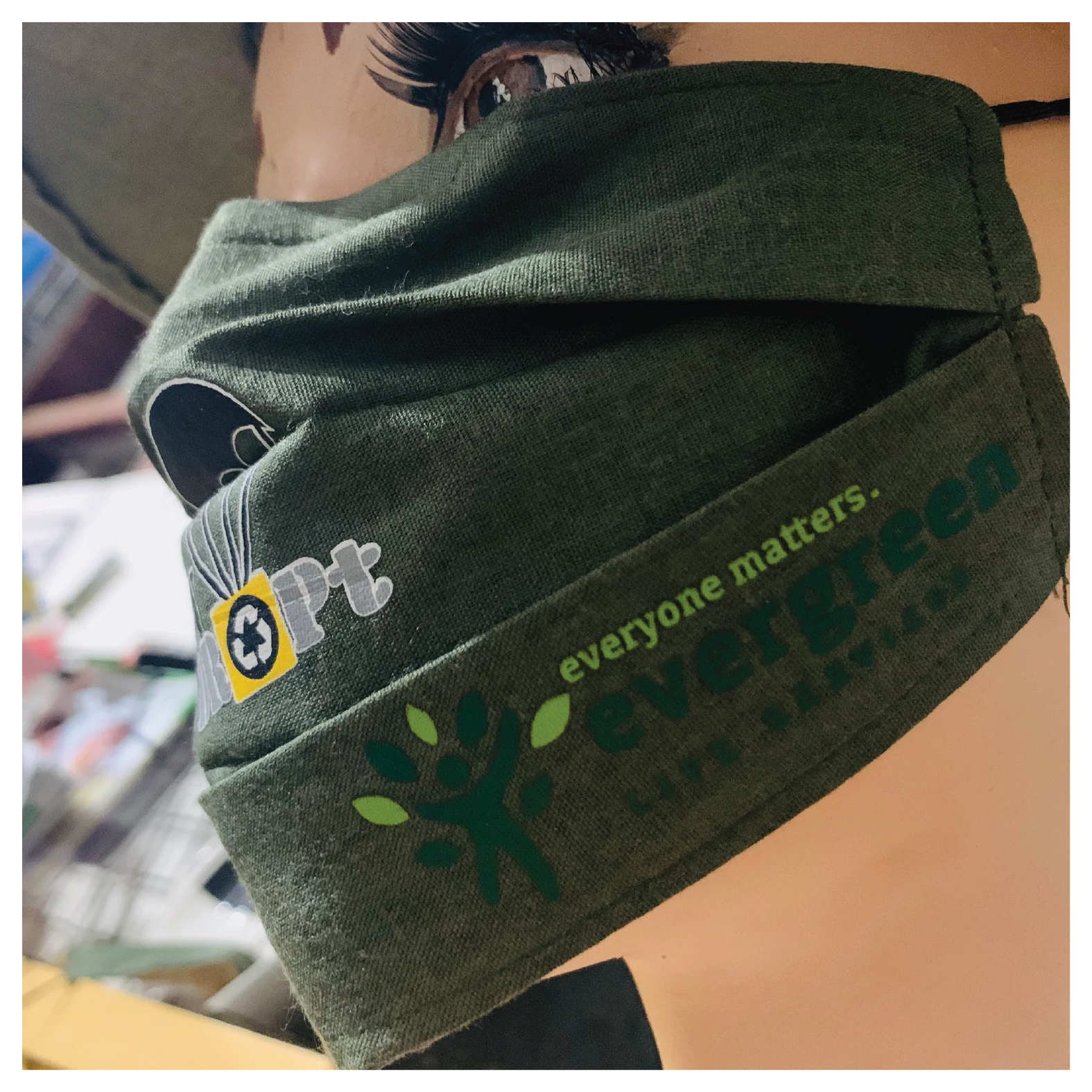 Green Chute Face Mask (Evergreen Logo)